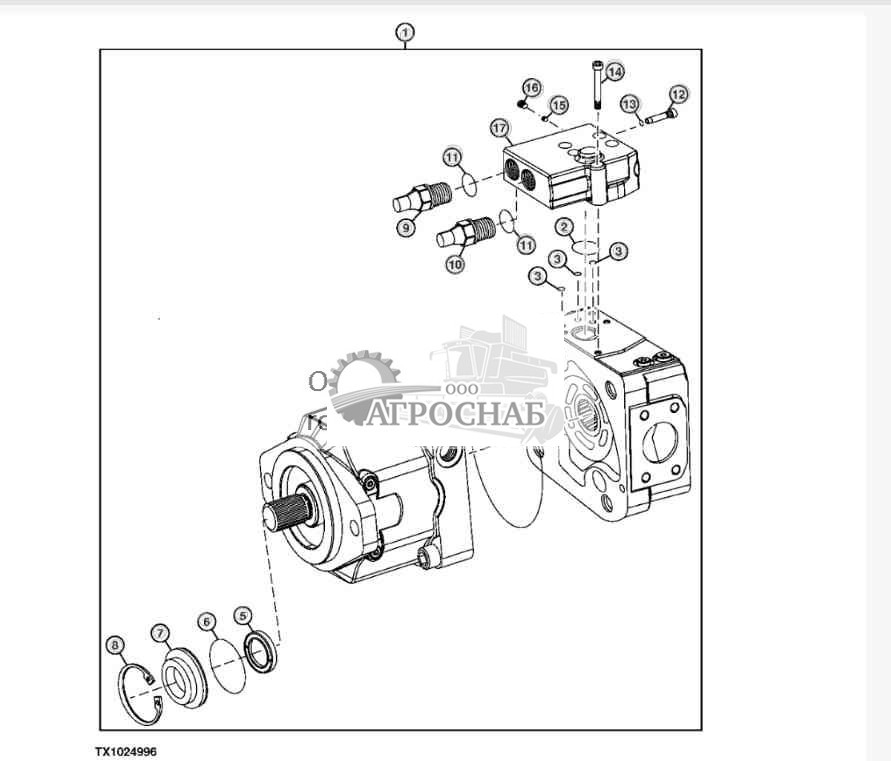 Гидравл. насос пилы (пакетирующая машина — комбайн) 